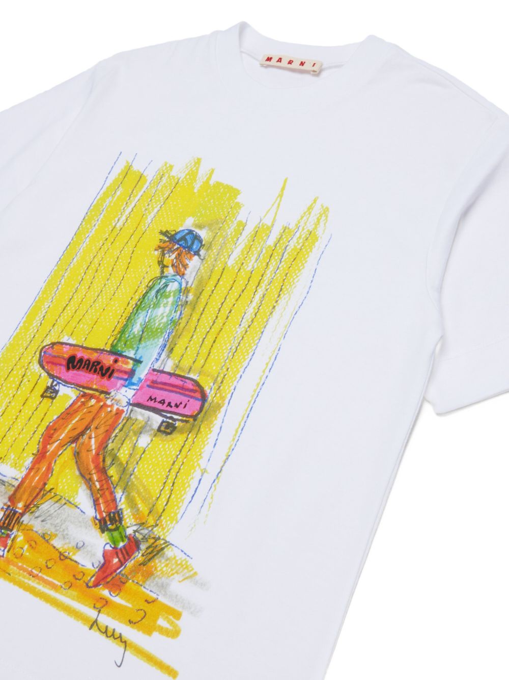 T-shirt bianca per bambino M01947M00L9 0M100 Marni Kids 