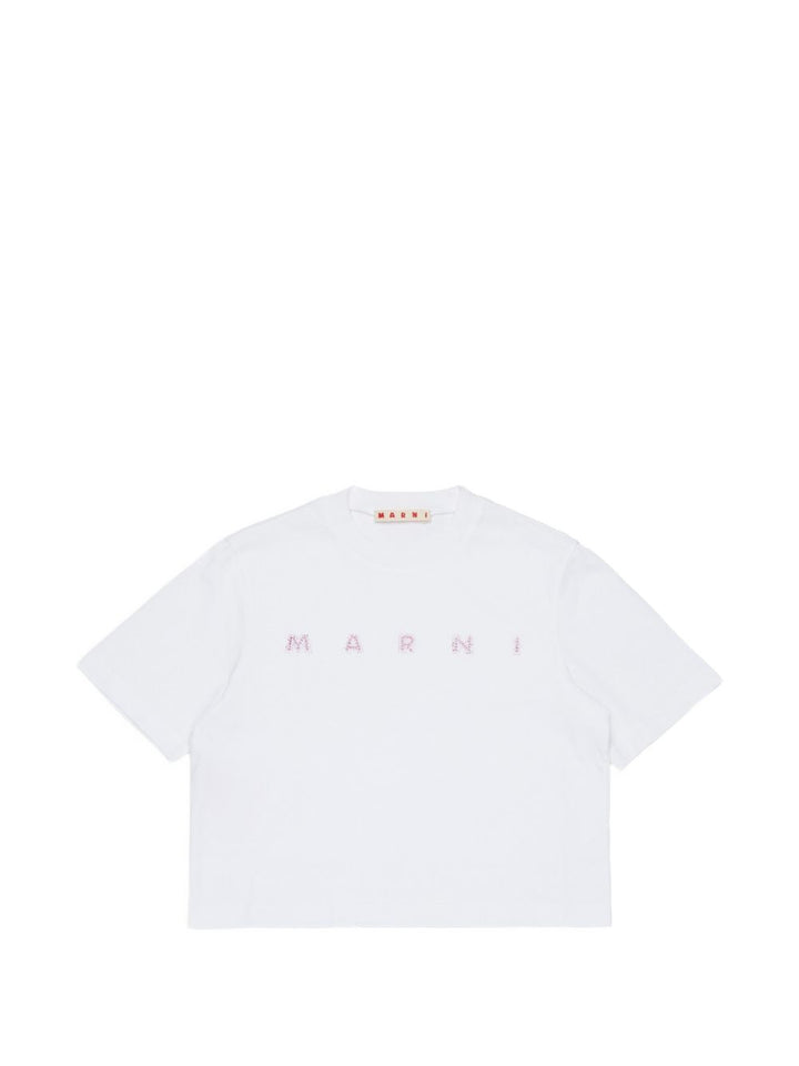 T-shirt bianca per bambina M01968M00SG 0M100 Marni Kids 