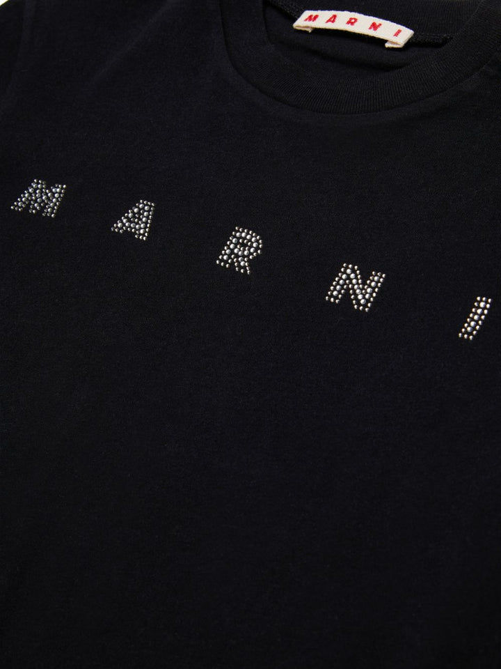 T-shirt nera per bambina M01968M00SG 0M900 Marni Kids 