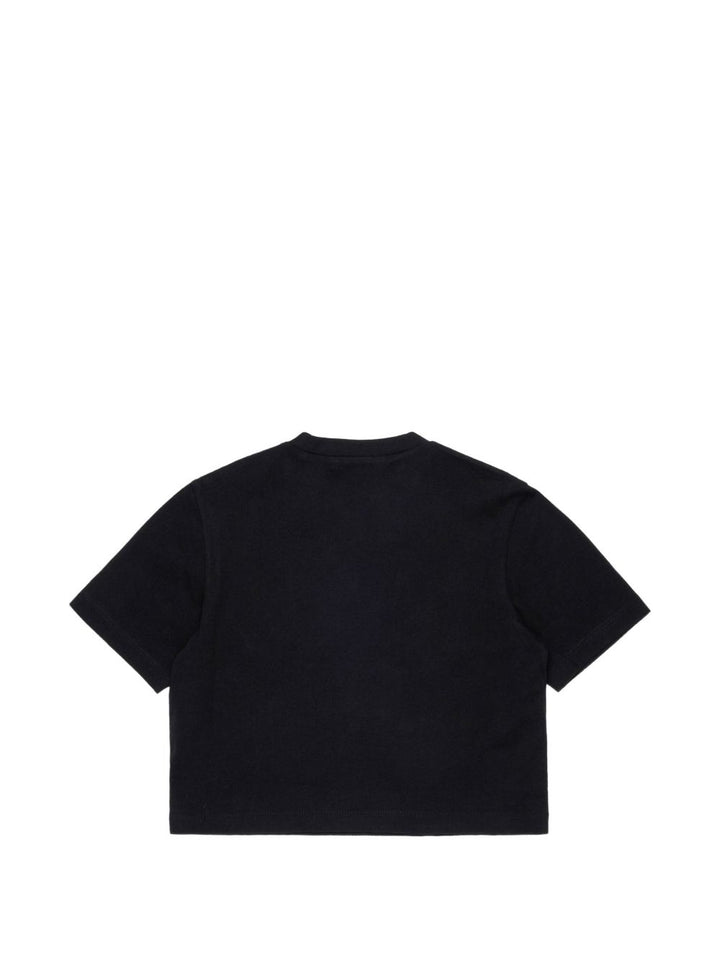 T-shirt nera per bambina M01968M00SG 0M900 Marni Kids 