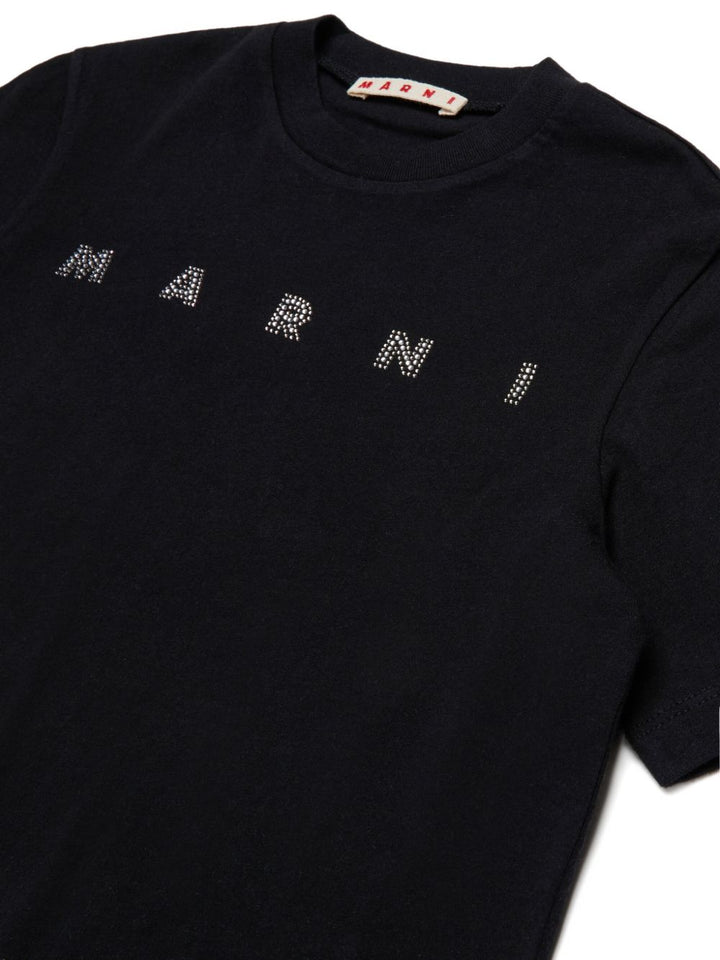 T-shirt nera per bambina M01968M00SG 0M900 Marni Kids 