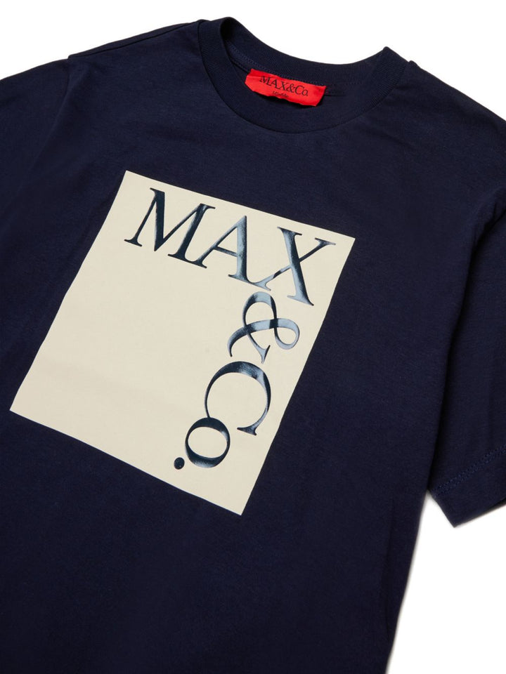 T-shirt blu scuro per bambina MX0005MX057 MX854 Max&co Kids 