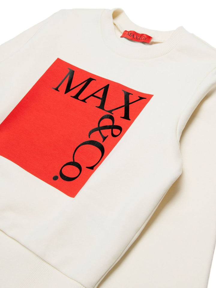 Felpa bianca per bambina MX0037MX056 MX10E Max&co Kids 