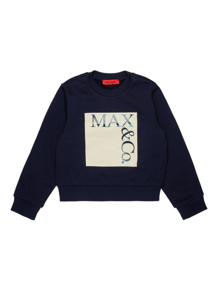 Felpa blu scuro per bambina MX0037MX056 MX854 Max&co Kids 