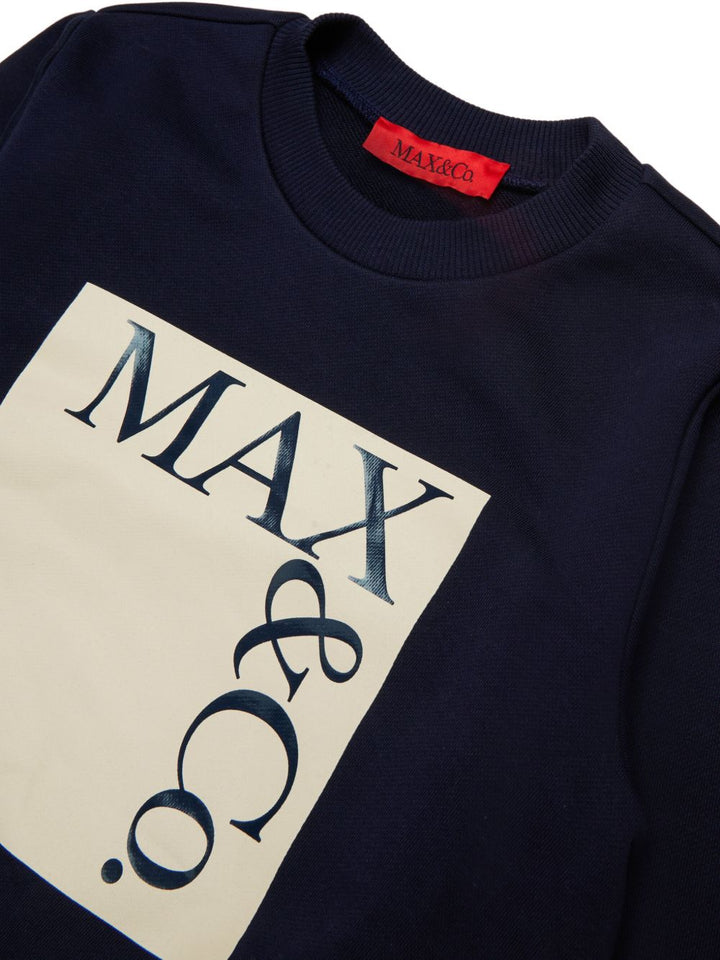 Felpa blu scuro per bambina MX0037MX056 MX854 Max&co Kids 