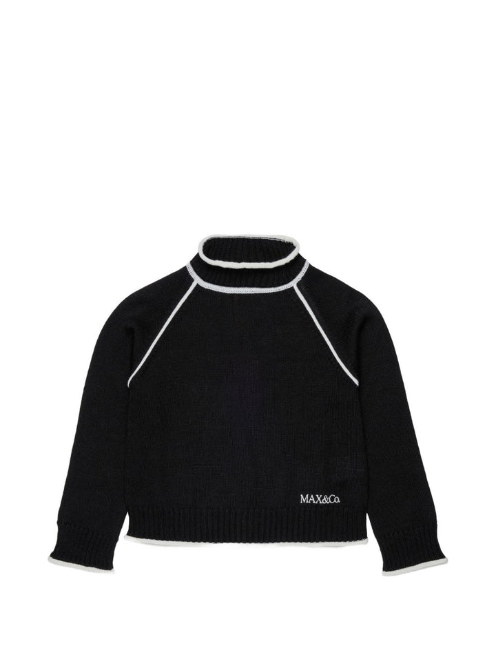 Maglia nera per bambina MX0405MX02G MX900 Max&co Kids 