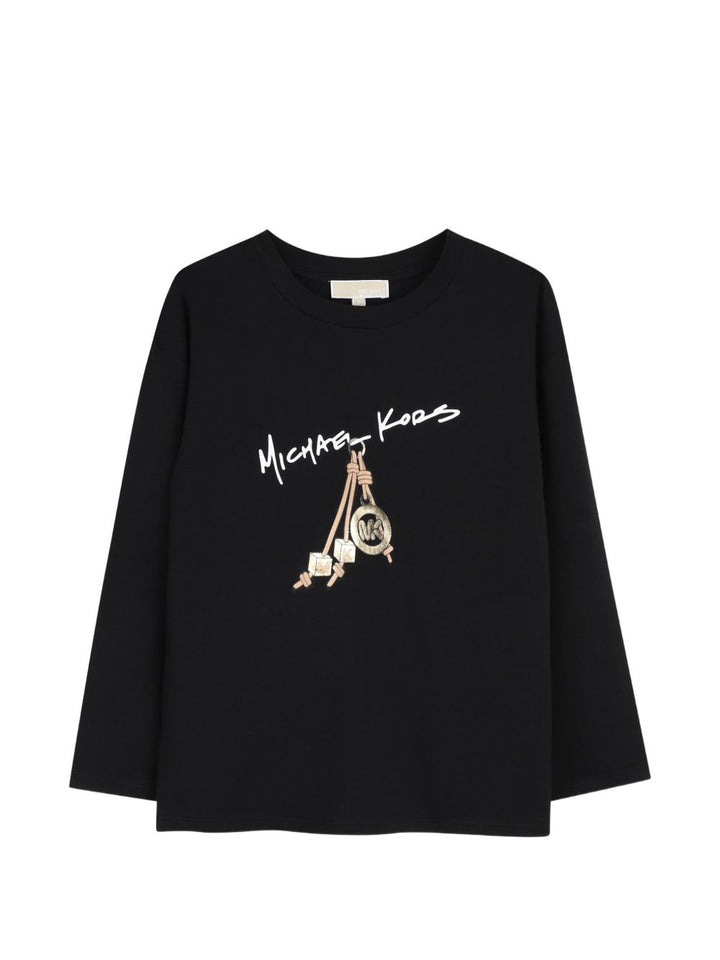 T-shirt nero per bambina R30684 09B Michael Kors Kids 
