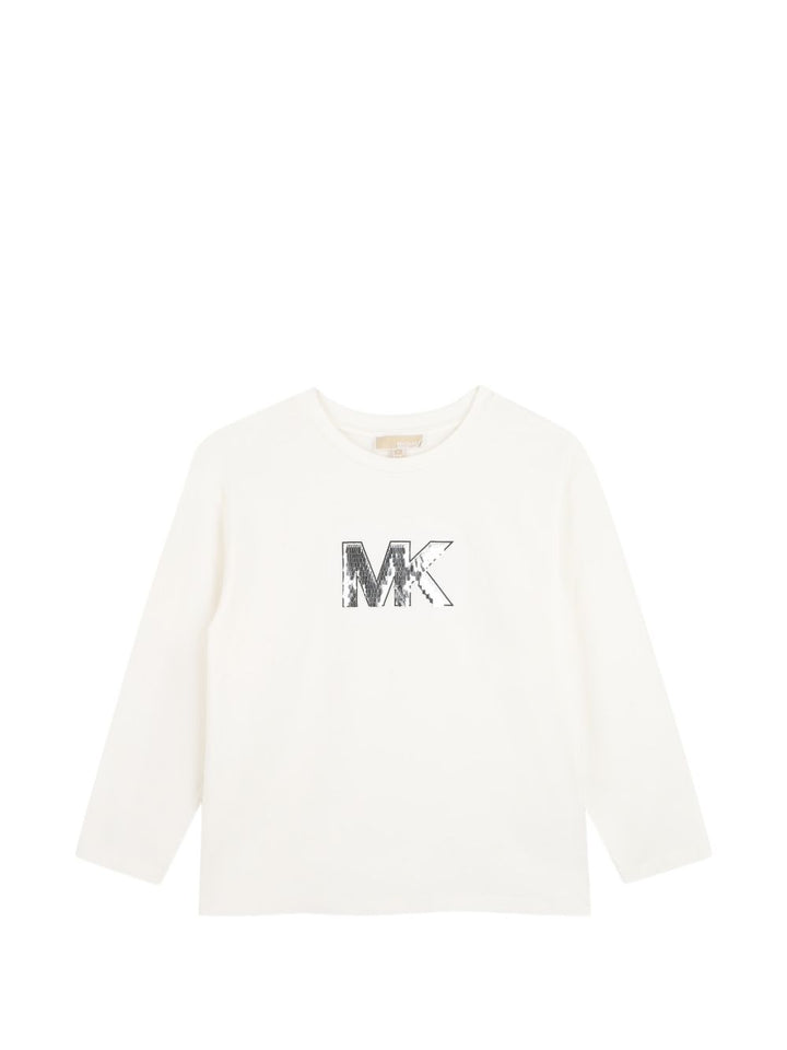 T-shirt bianco sporco per bambina R30688 117 Michael Kors Kids 