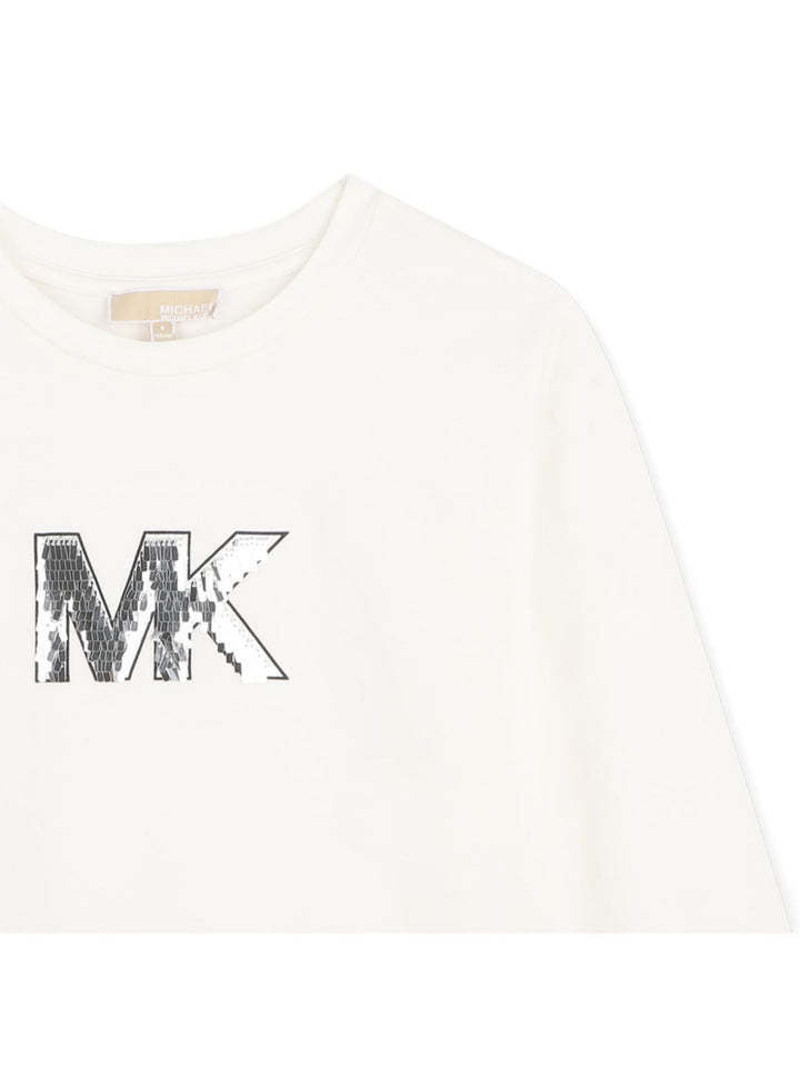 T-shirt bianco sporco per bambina R30688 117 Michael Kors Kids 