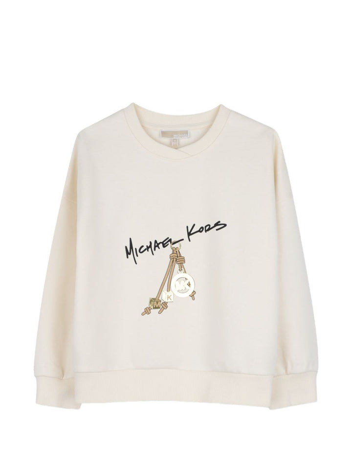 Felpa crema per bambina R30708 190 Michael Kors Kids 