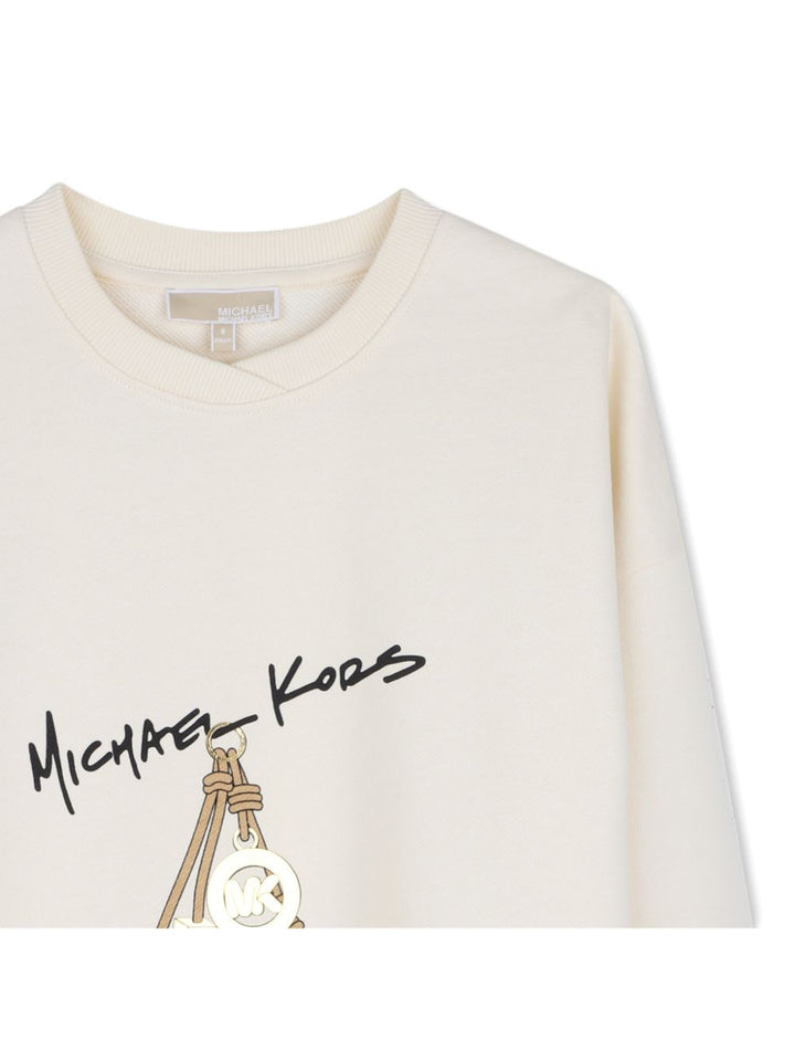 Felpa crema per bambina R30708 190 Michael Kors Kids 