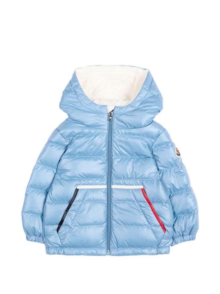 Giubbotto azzurro per neonato 9511A00007597YX 71G Moncler Kids 
