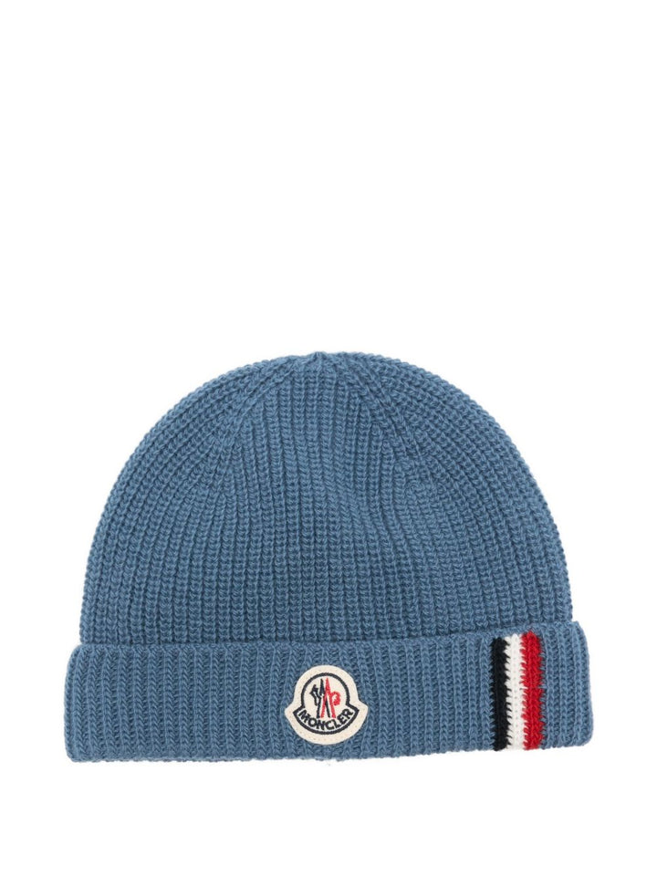 Cappello blu medio per neonato 9513B00007M1241 71G Moncler Kids 