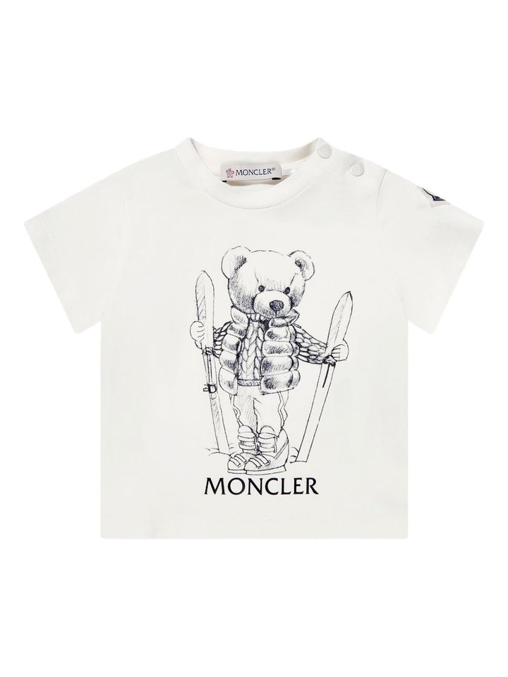 T-shirt bianco per neonato 9518C0000889AUM 034 Moncler Kids 