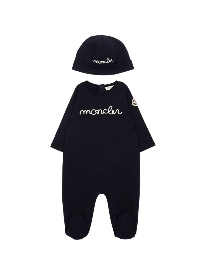 Tutina blu navy per neonato 9518P000018392E 778 Moncler Kids 