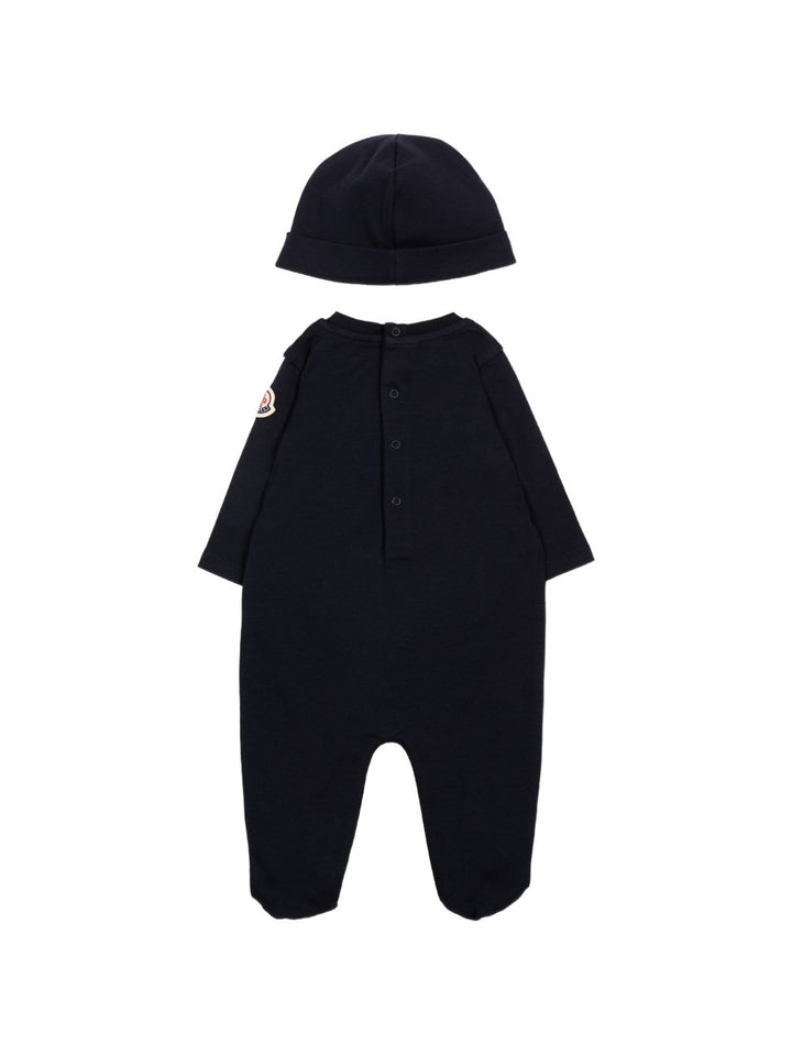 Tutina blu navy per neonato 9518P000018392E 778 Moncler Kids 