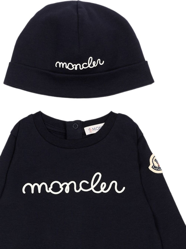 Tutina blu navy per neonato 9518P000018392E 778 Moncler Kids 