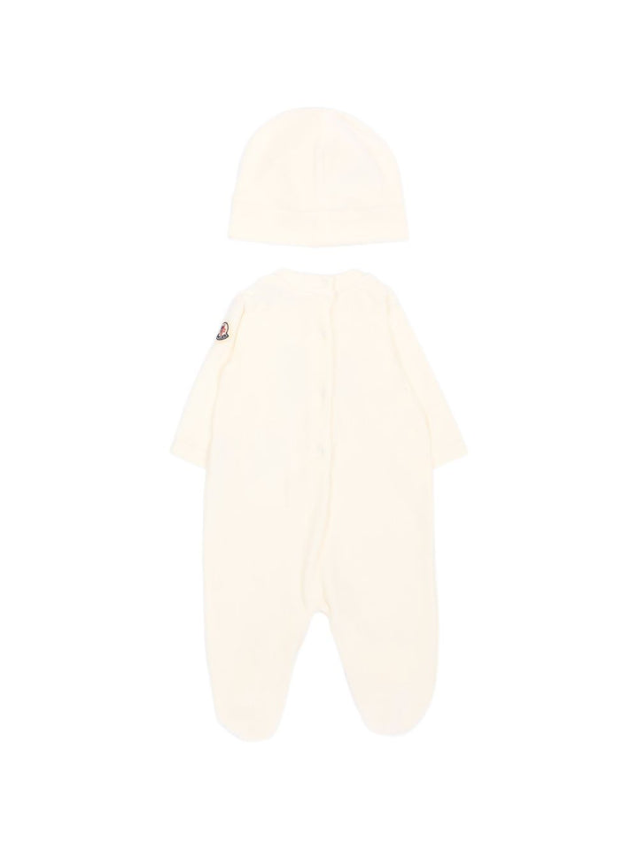 Tutina beige per neonato 9518P0000389AQ4 F02 Moncler Kids 