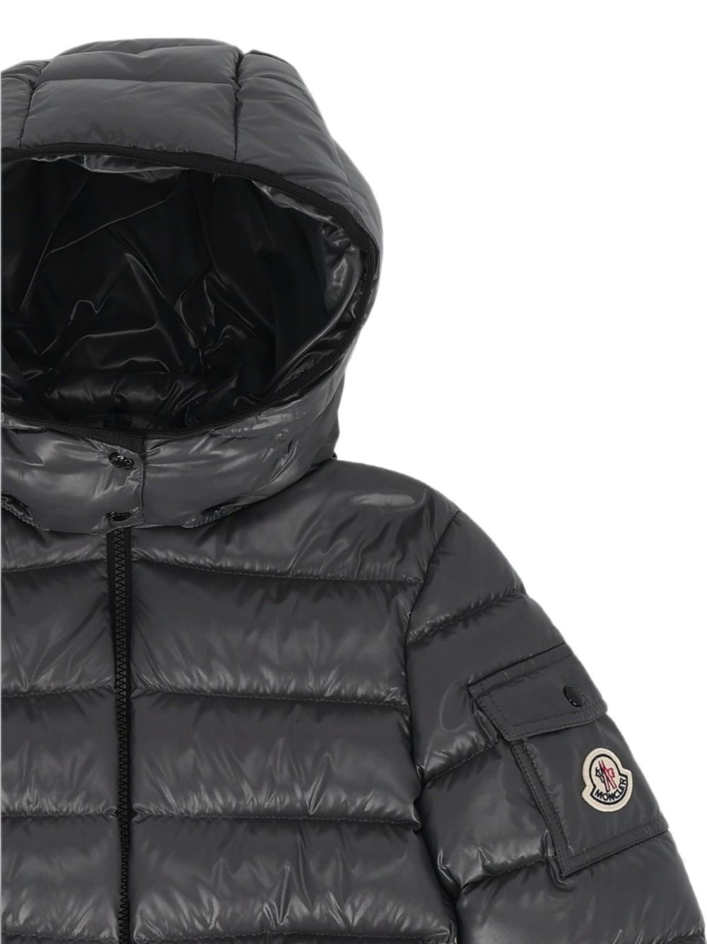 Giubbotto grigio scuro per bambina 9541A5271068950 92A Moncler Kids 