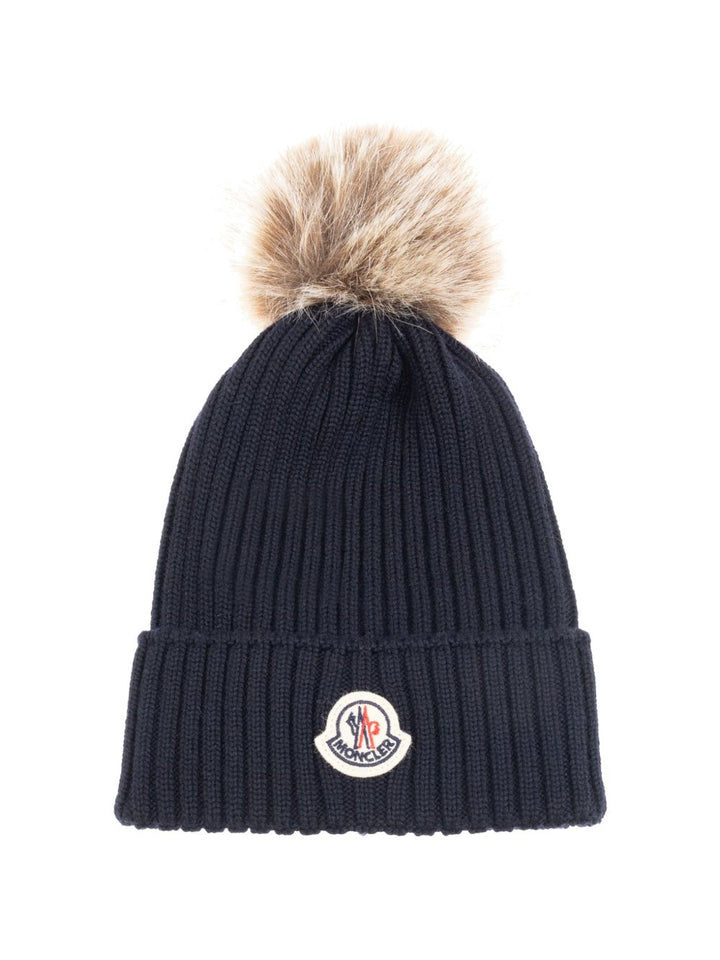 Cappello blu navy per bambino 9543B00007A9327 742 Moncler Kids 