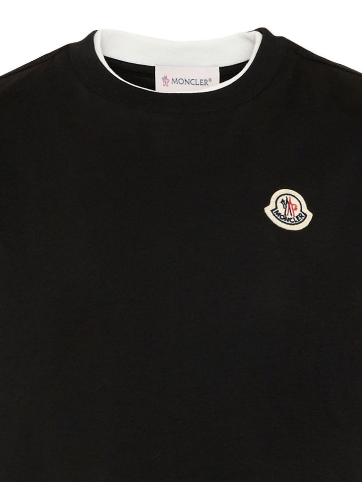 T-shirt nera per bambino 9548C0000889AFV 999 Moncler Kids 