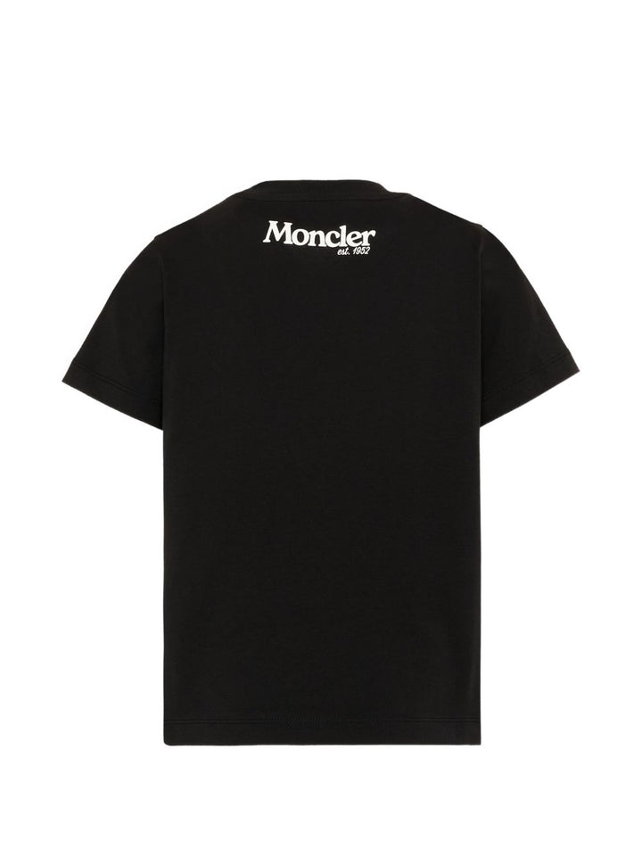 T-shirt nera per bambino 9548C0000889AFV 999 Moncler Kids 