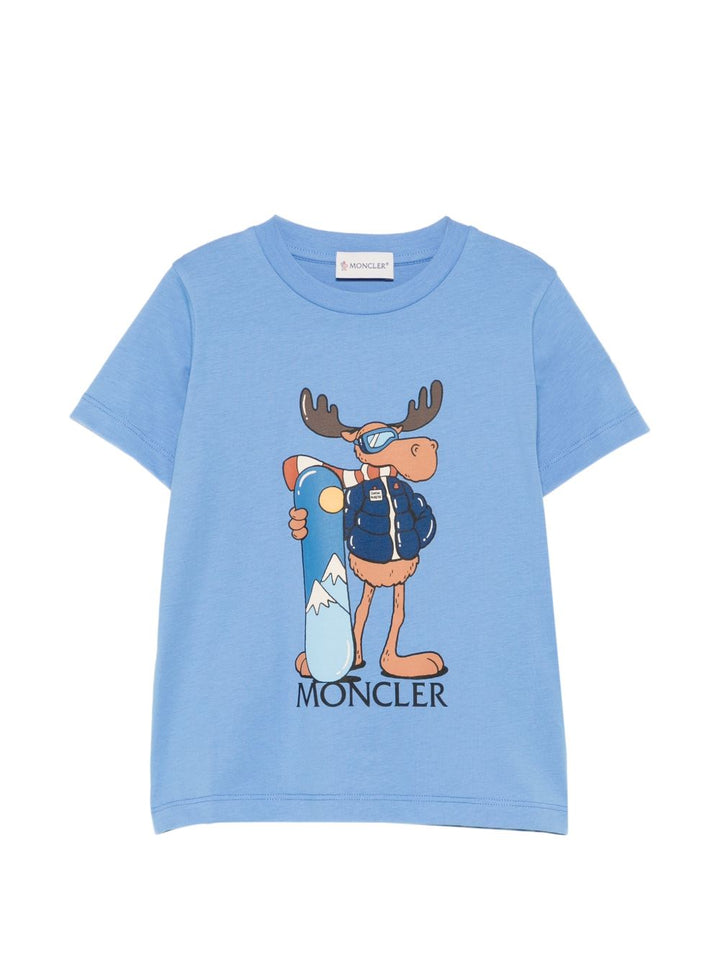 T-shirt blu pastello per bambino 9548C0003389AFV 707 Moncler Kids 