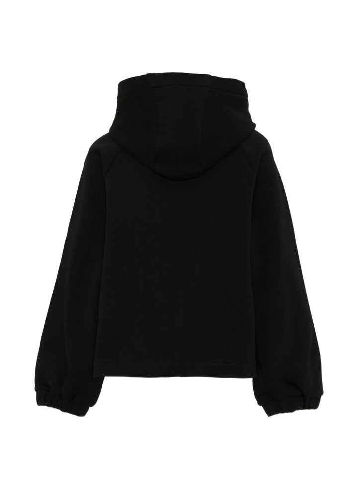 Felpa nera con zip per bambina 9548G00033899PS 999 Moncler Kids 