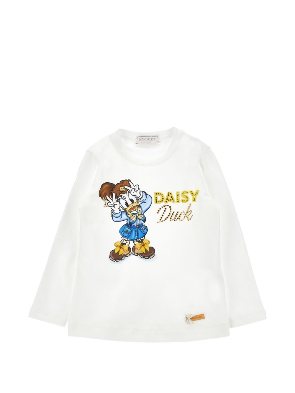 T-shirt bianca per bambina 11H6228201 0156 Monnalisa Kids 