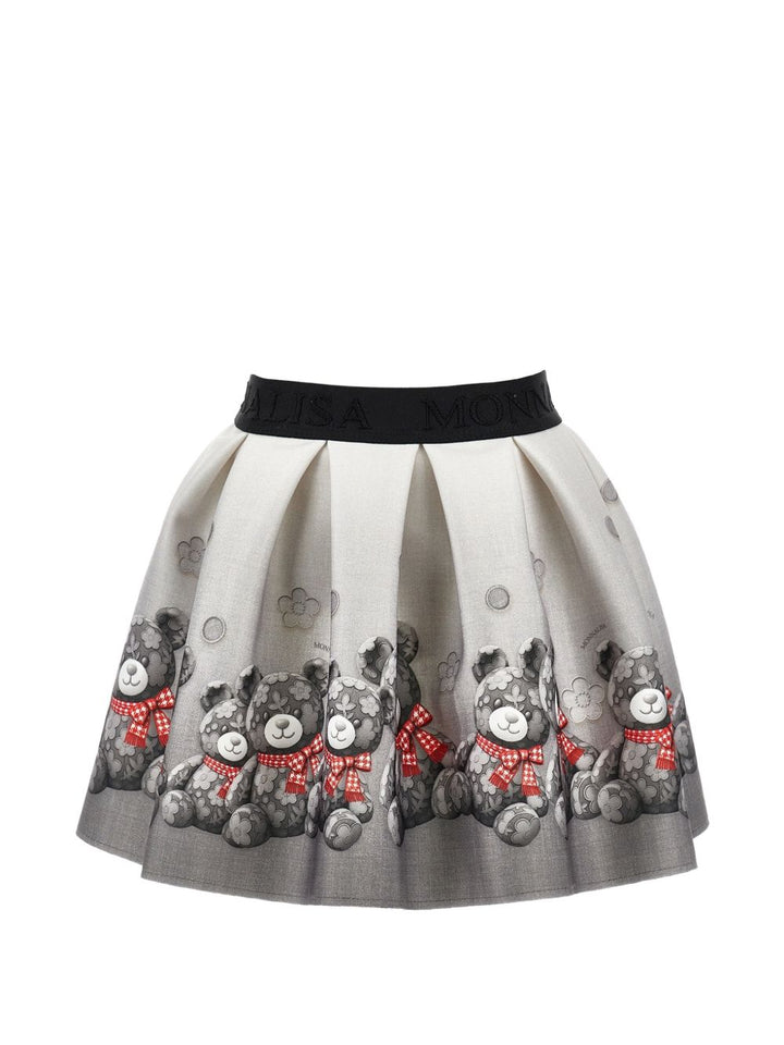 Gonna bianco/grigio per bambina 11H7048669 0031 Monnalisa Kids 