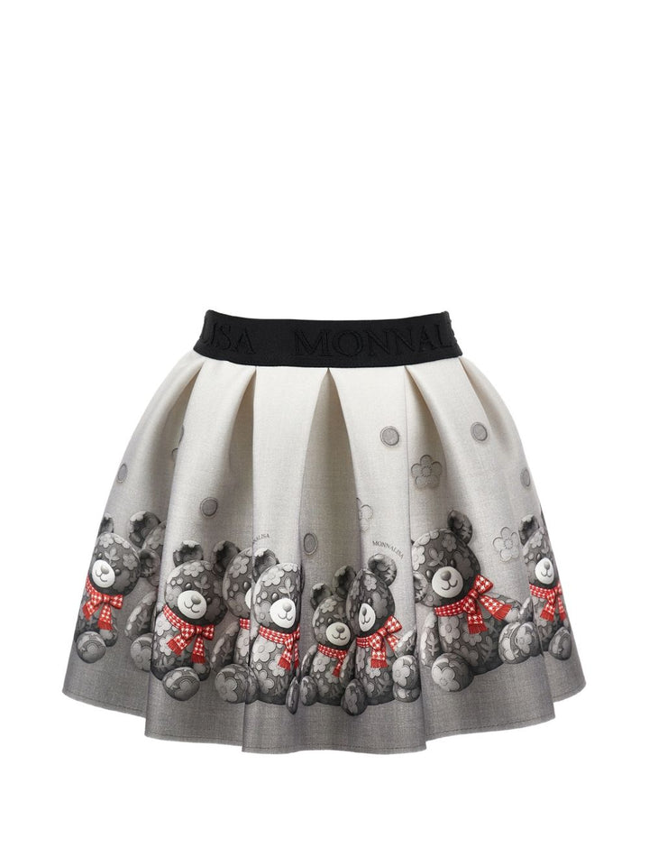 Gonna bianco/grigio per bambina 11H7048669 0031 Monnalisa Kids 