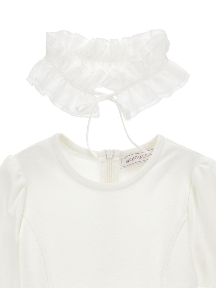 Abito bianco/grigio/rosso per bambina 11H9098669 0031 Monnalisa Kids 