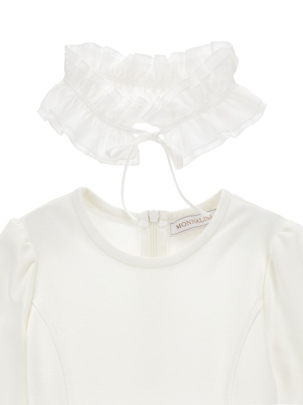 Abito bianco/grigio/rosso per bambina 11H9098669 0031 Monnalisa Kids 
