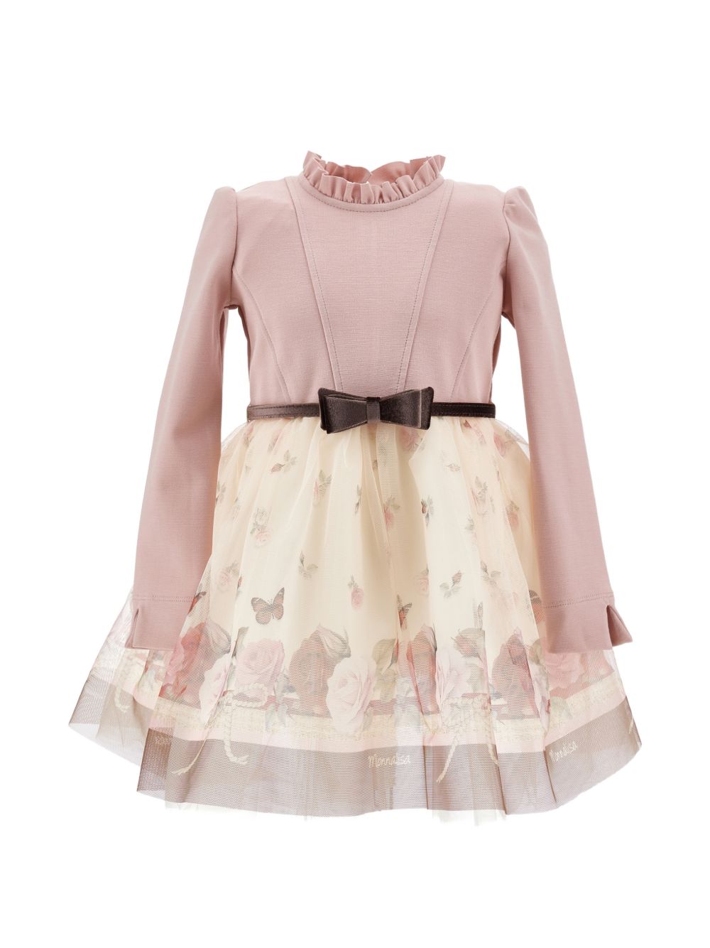 Abito rosa/beige per bambina 11H9138621 0684 Monnalisa Kids 