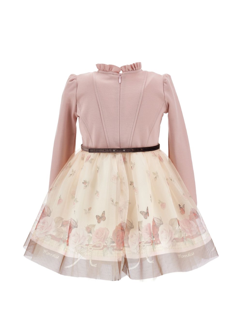 Abito rosa/beige per bambina 11H9138621 0684 Monnalisa Kids 