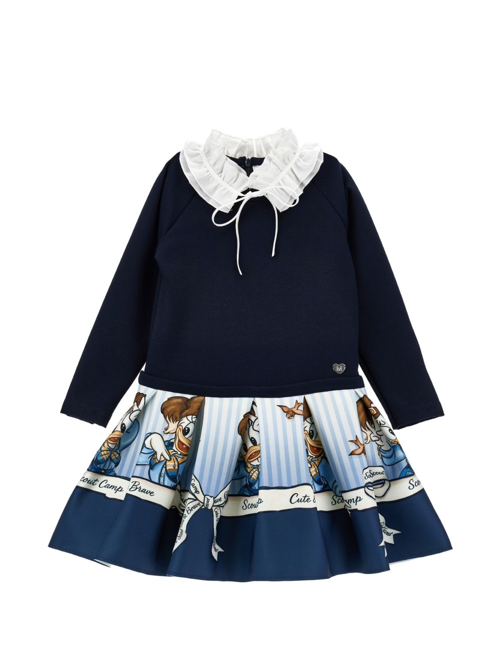 Abito panna/blu per bambina 11H9158625 0156 Monnalisa Kids 