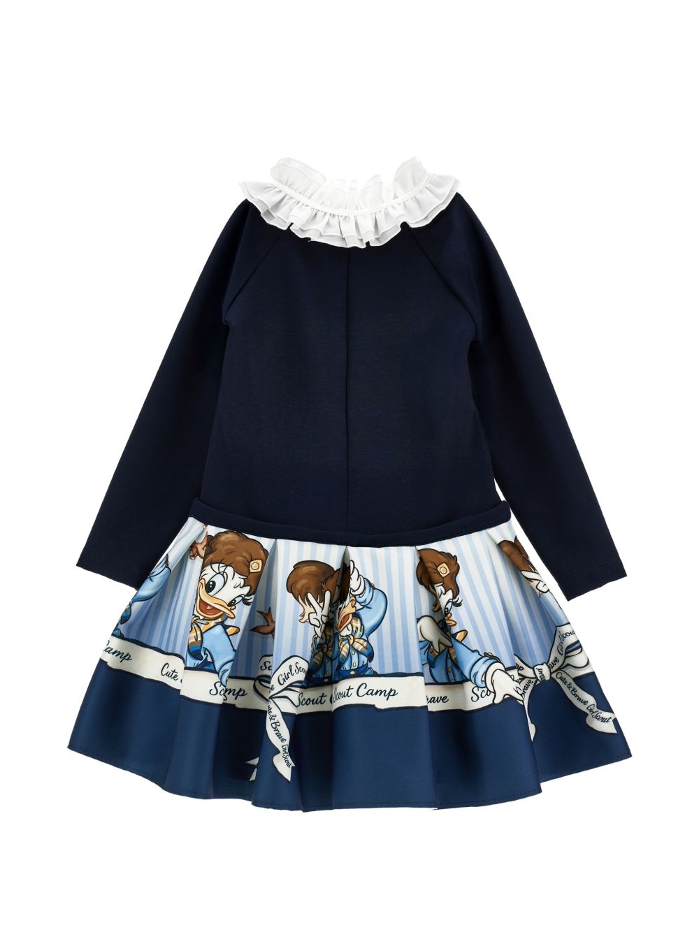 Abito panna/blu per bambina 11H9158625 0156 Monnalisa Kids 
