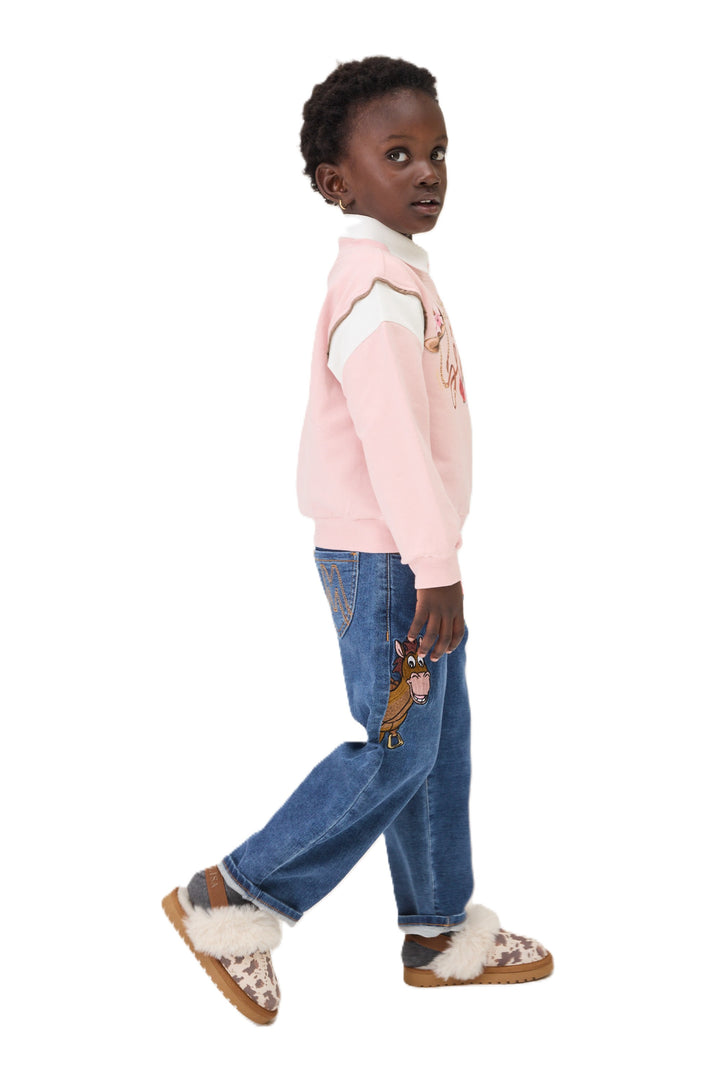 Jeans blu per bambina 19H4008042 0055 Monnalisa Kids 