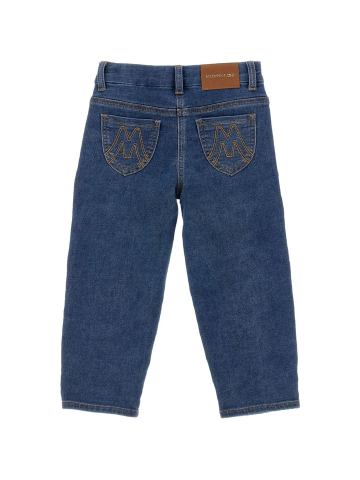 Jeans blu per bambina 19H4008042 0055 Monnalisa Kids 
