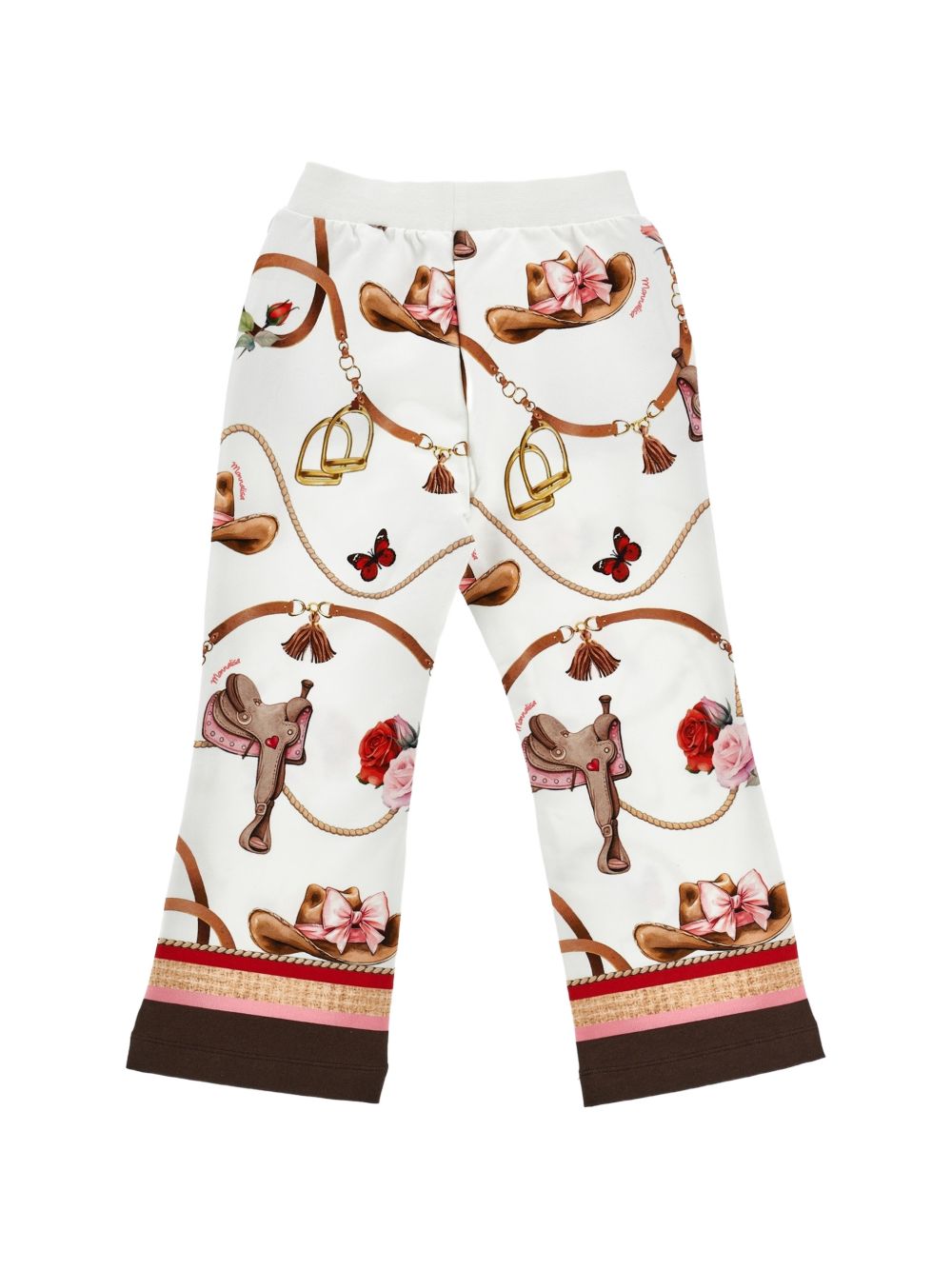 Pantalone bianco/marrone per bambina 19H4018005 029F Monnalisa Kids 