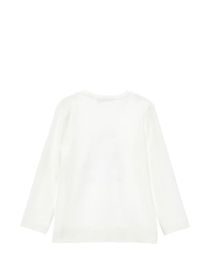 T-shirt bianca per bambina 19H6078015 0132 Monnalisa Kids 
