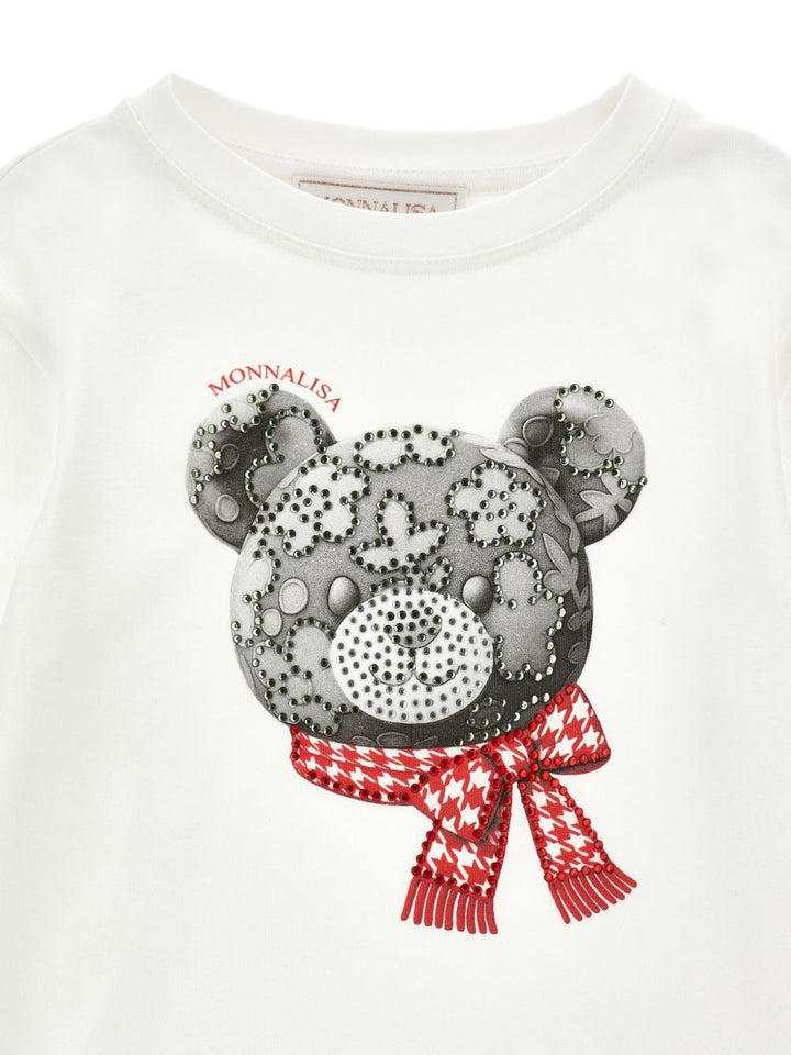 T-shirt bianca per bambina 19H6078015 0132 Monnalisa Kids 