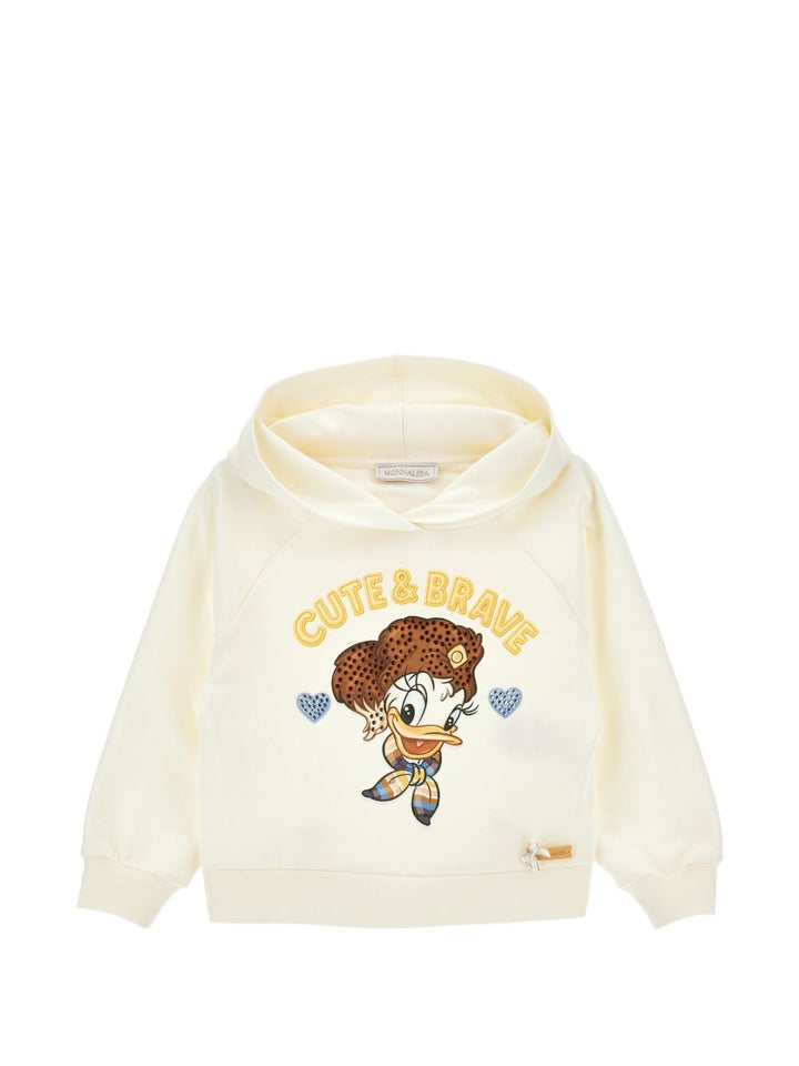 Felpa crema per bambina 19H6118030 2956 Monnalisa Kids 