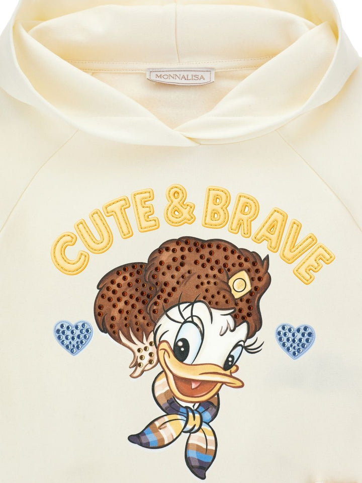 Felpa crema per bambina 19H6118030 2956 Monnalisa Kids 
