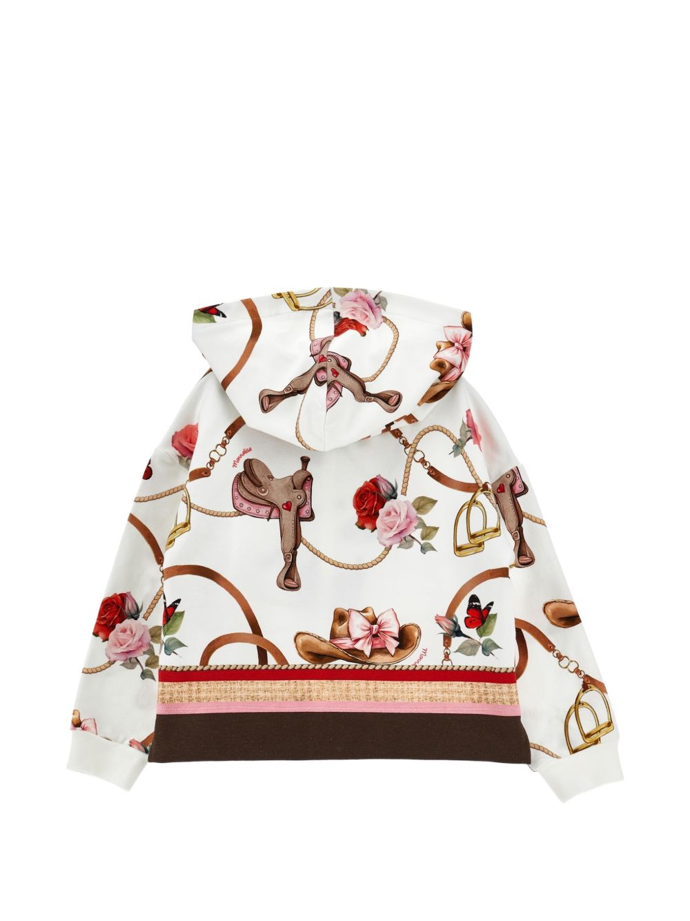 Felpa bianca/marrone per bambina 19H8008005 029F Monnalisa Kids 
