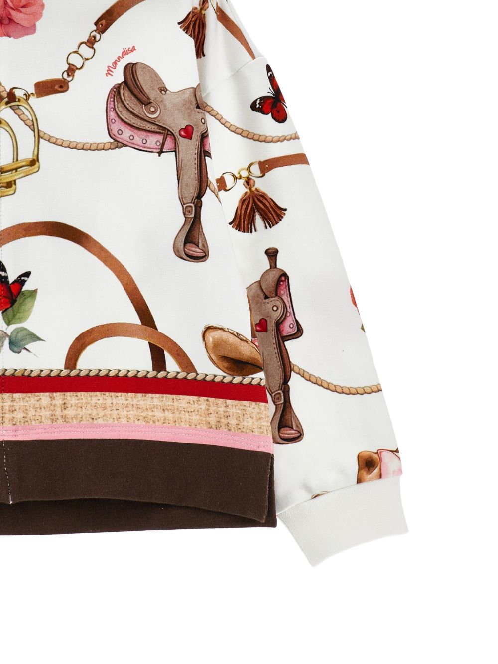Felpa bianca/marrone per bambina 19H8008005 029F Monnalisa Kids 