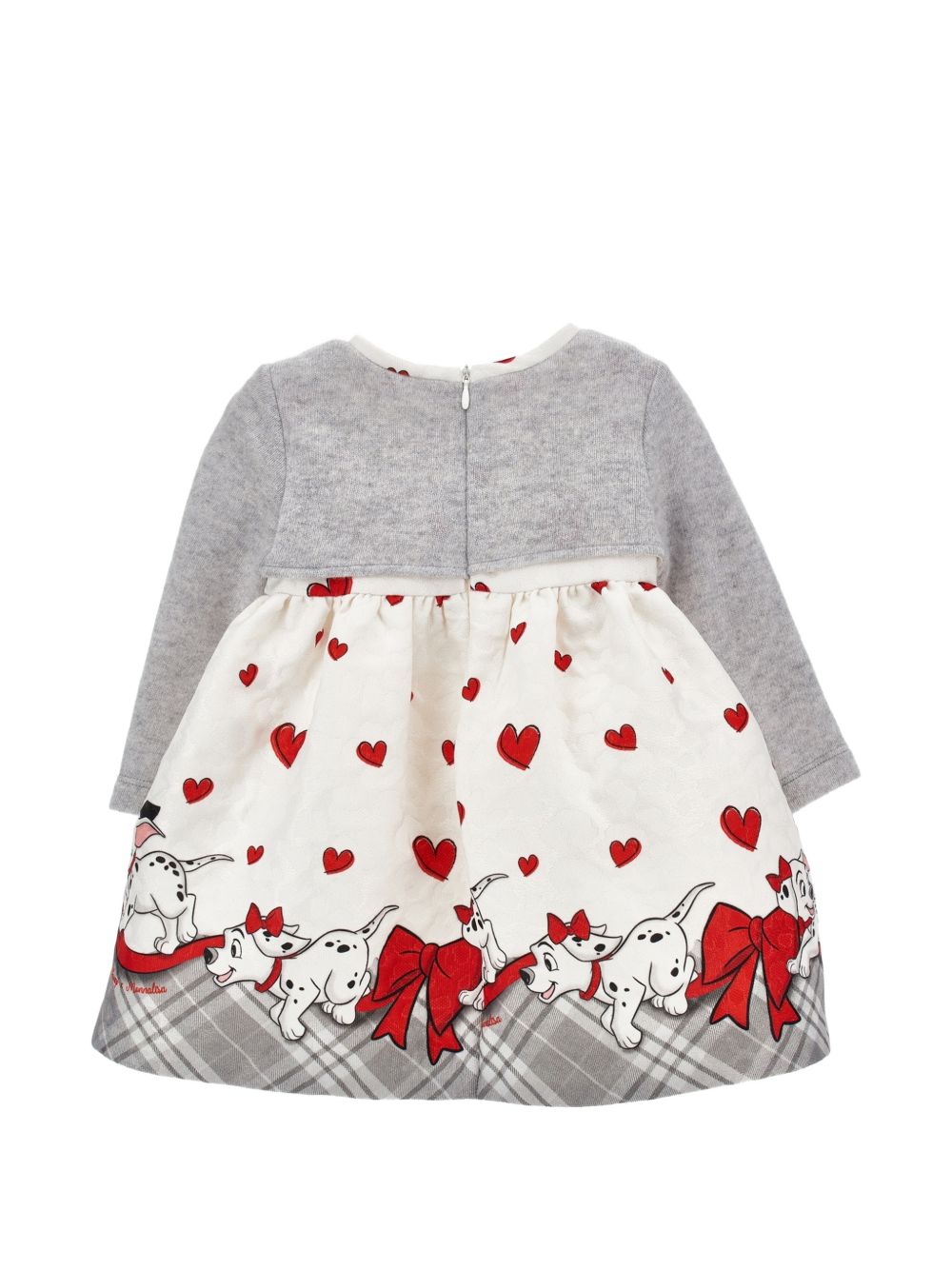 Abito bianco/rosso/grigio per neonata 31H9118665 0143 Monnalisa Kids 
