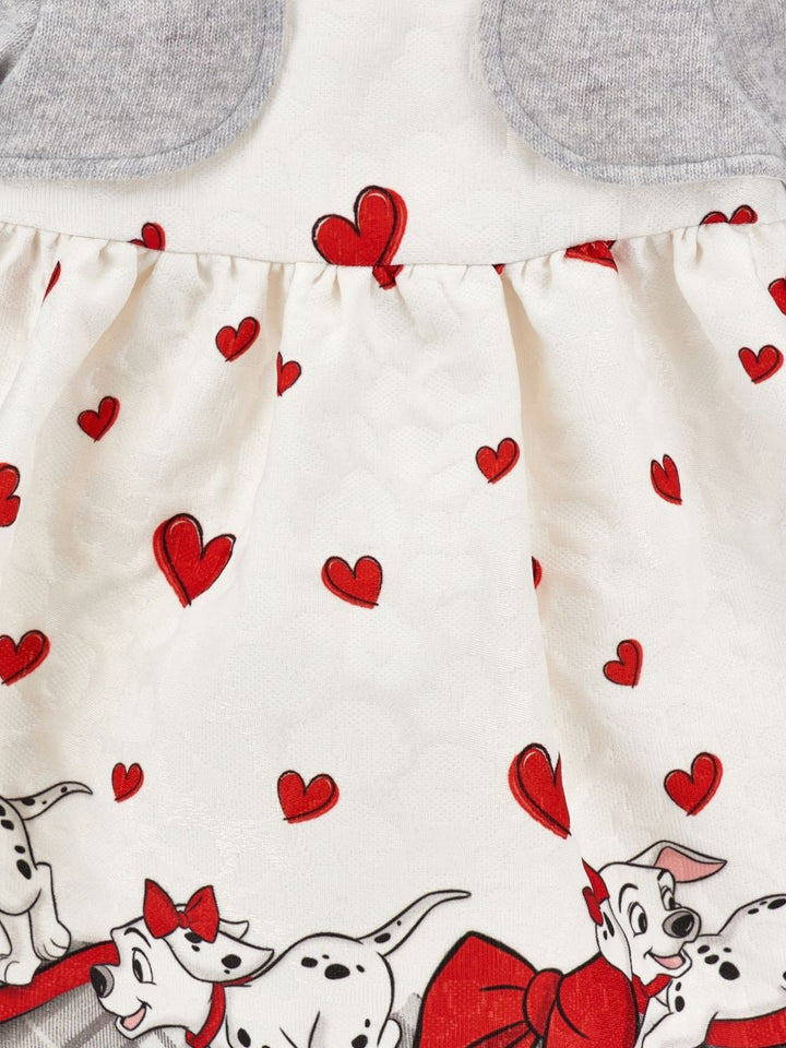 Abito bianco/rosso/grigio per neonata 31H9118665 0143 Monnalisa Kids 