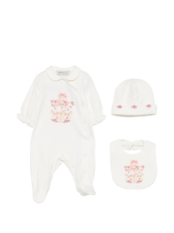 Tutina crema per neonata 35H5098000 0001 Monnalisa Kids 