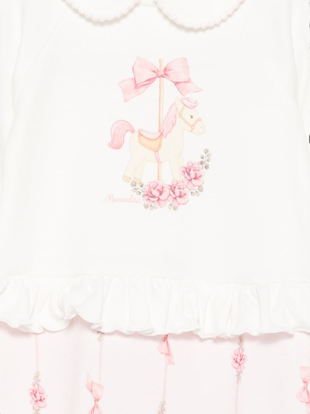 Tutina bianca/rosa per neonata 35H5108000 0191 Monnalisa Kids 
